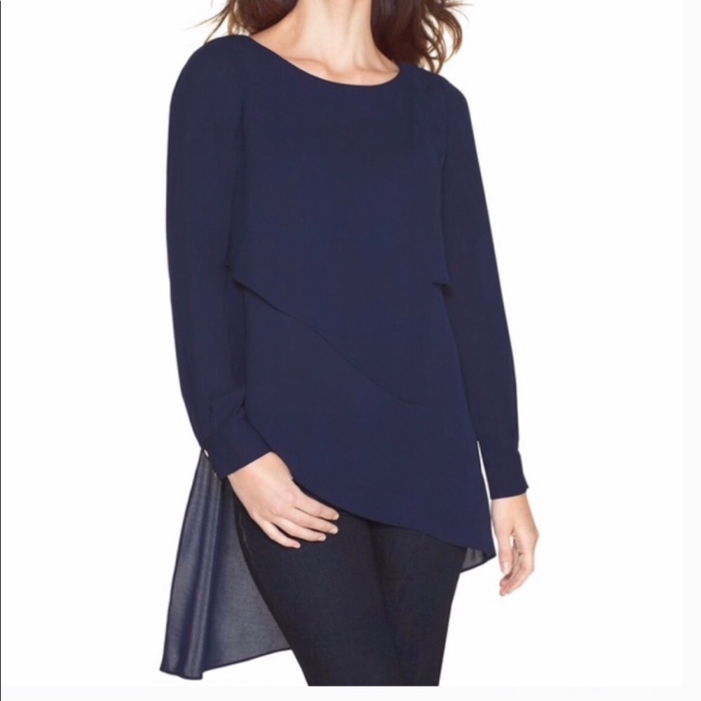 WHBM Asymmetrical Tunic Blouse NWT